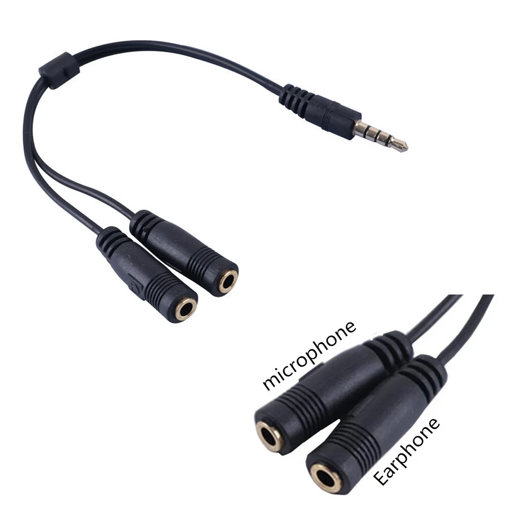 

3.5Mm To 2 Rca Audio Cable Adapter For Digital Devices Slim Male Connector Black Stereo Sound Copper Wire Phone Accessories