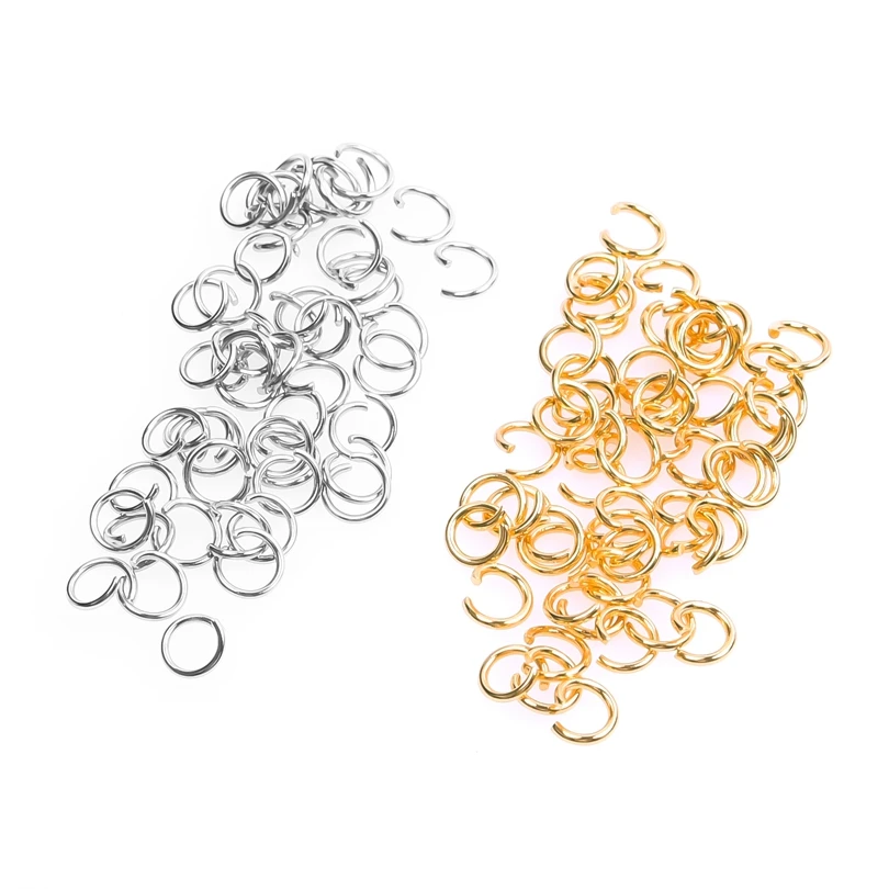 200Pc 3.5'4'5'6'7mm Gold/Silver Color Wholesale Open Circle Jump Ring Charms Accessory diy Jewelry Making Necklace Pendant Coal