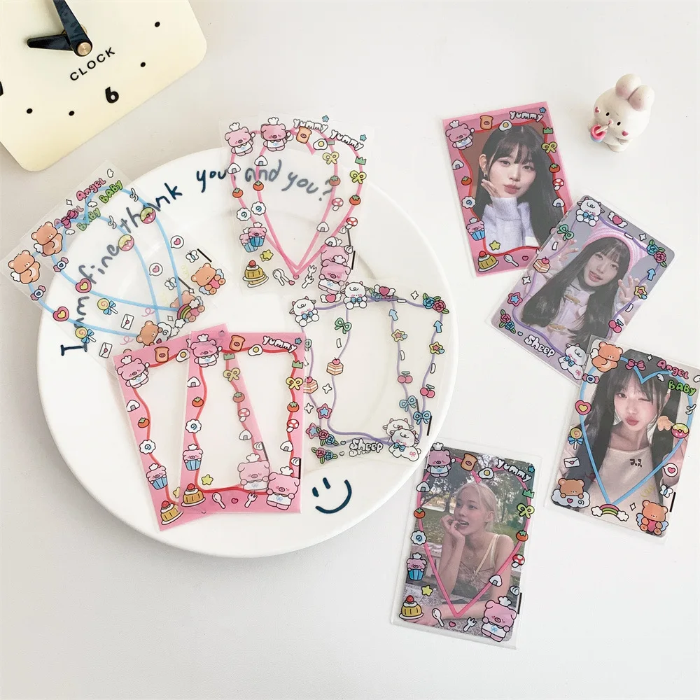 20pcs Cute Cartoon 3 Inch Photocard Sleeves Ins Style Decorative Card Protectors for Kpop Idol & Instant Photos