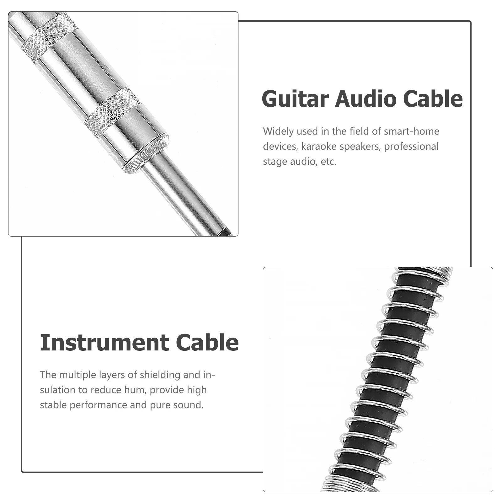 สายกีตาร์ 6.35 มม. สายถักป้องกันสัญญาณรบกวน สายแอมป์กีตาร์ไฟฟ้า สายเครื่องดนตรี ลดเสียงรบกวน เสียงบริสุทธิ์