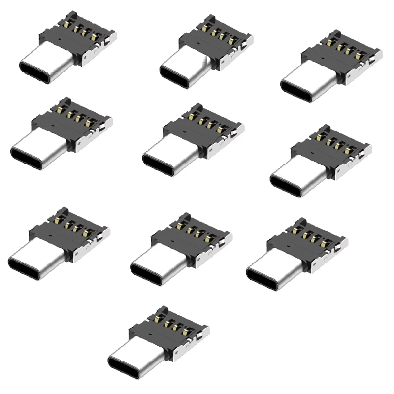 10PCS USB-C 3.1 Type C to USB OTG Adapter Connector Supported for Type-C Enabled Smartphone USB Flash Drive