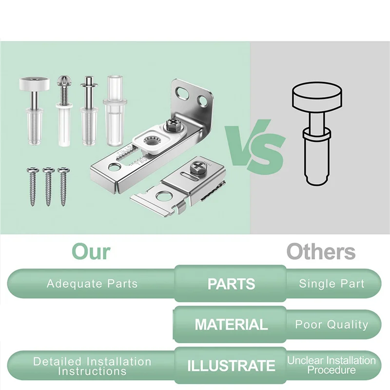 

2Set Bi-Fold Door Hardware Repair Kit - Hardware Kit For 2.22Inch To 2.54Inch Track,Folding Pocket Door Parts
