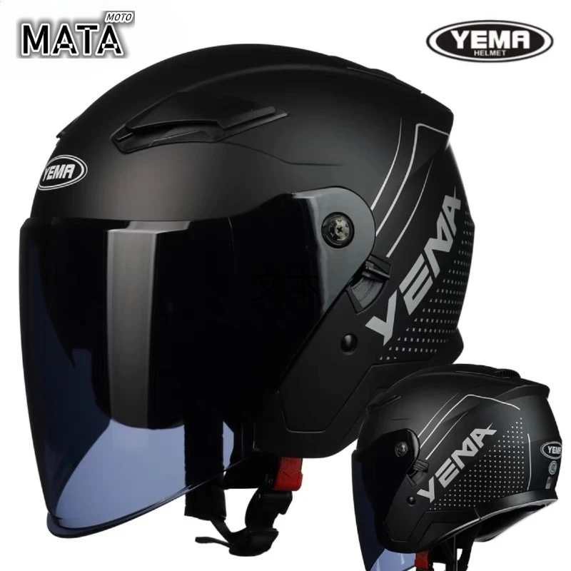 

YEMA Electric Helmet for Men and Women Four Seasons Safety Helmet Autumn and Winter Warm Motorcycle Helmet