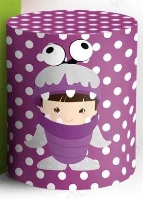 Monsters, Inc. Round Backdrop Mike Wazowski James P. Sullivan Boo Baby Shower Backdrop Monsters, Inc. Birthday Cylinder Cover