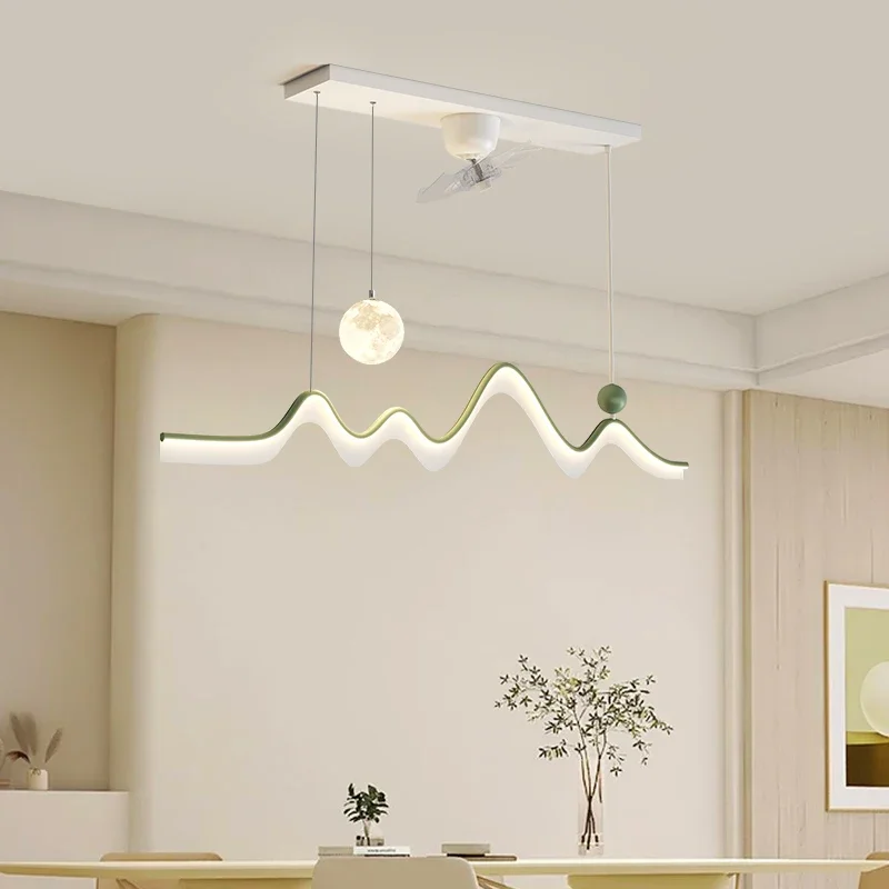 Keuken Eetkamer Swingende Plafond Ventilator Lamp Acryl Witte Moderne Led Plafondventilator Met Licht En Controle