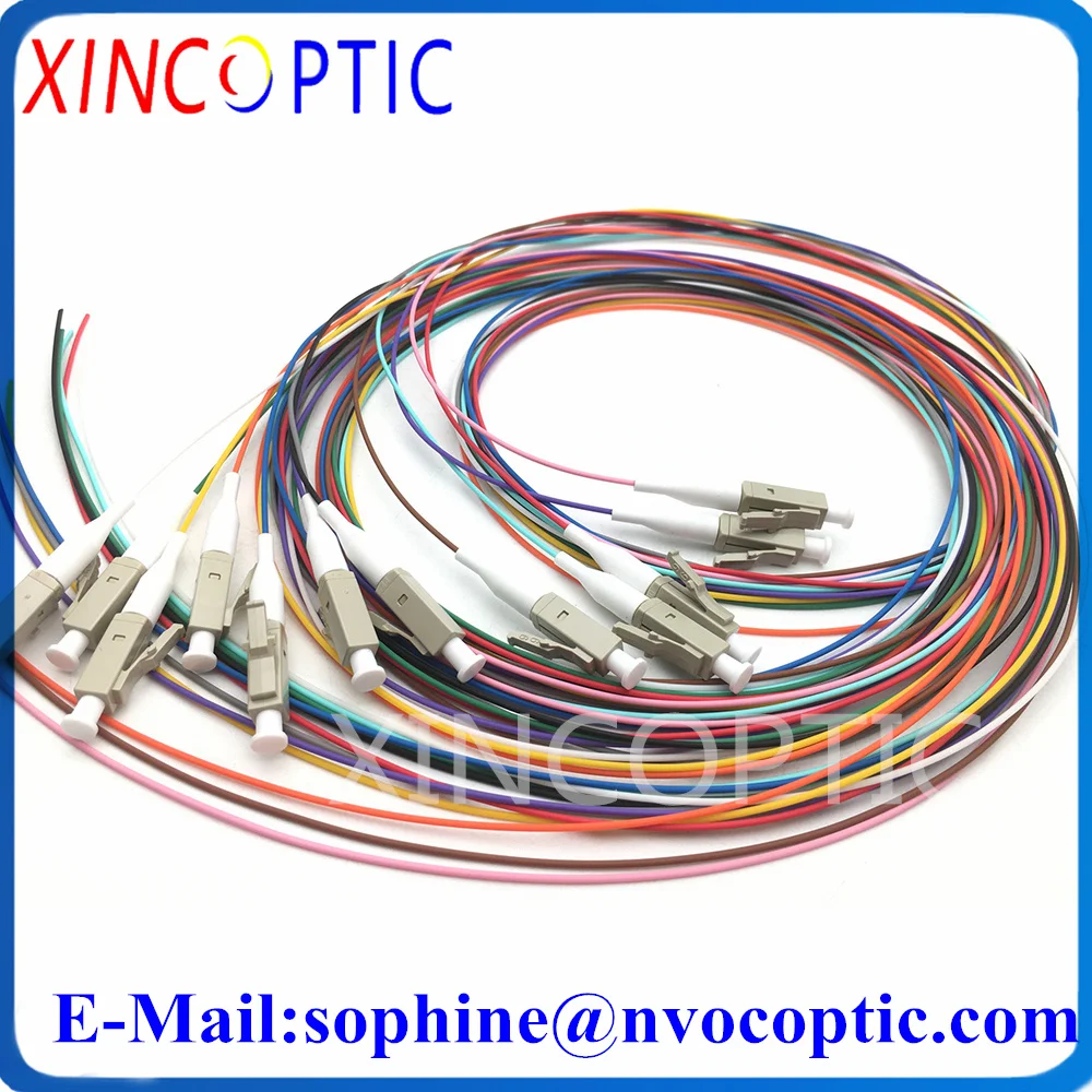 

10Set 12Colors LC/SCUPC MM(50/125) Multimode 62.5/125 OM1 OM2 0.9mm 1M Tight Buffer LSZH Cable/Optical Fiber Pigtail Connector