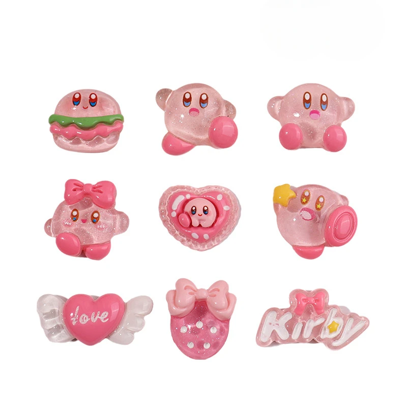 MINISO Clear Kirby Charm Shoes Accessories Garden Shoes Wooden Clogs Sandals DIY Decoration Girls Women Birthday Party Gifts