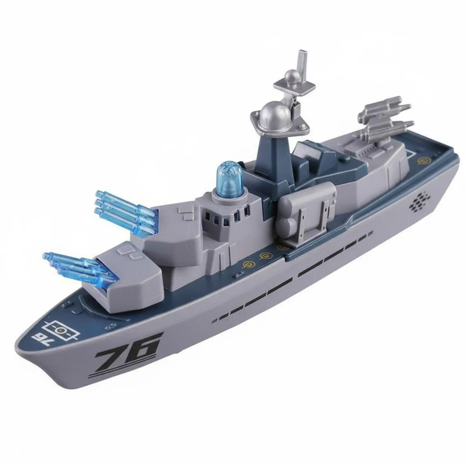 Guided Armament Warship Model Ideal Gift Friction Powered Ship Realistic Design Toy Warship for Children, Kids