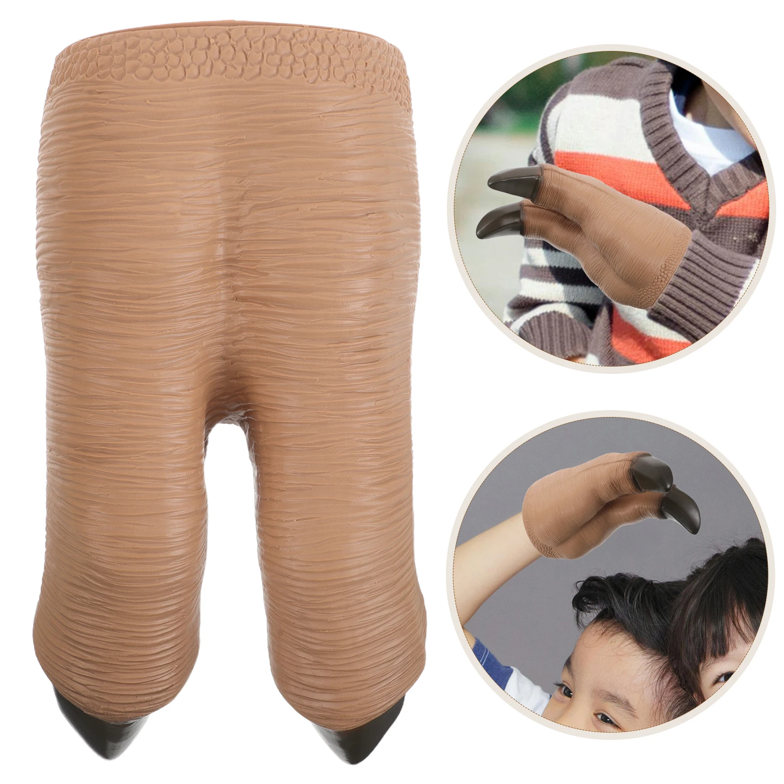 Guantes de dinosaurio simulados marionetas de mano de animales para niños pequeños vinilo caqui Cosplay niño