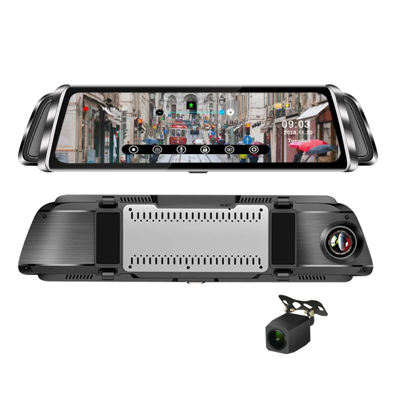 

10"streaming media dual lens drive recorder with WDR Night Vision G-Sensor back cam parking Touch screen loop recording car dvr