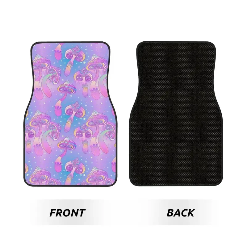Crystal Velvet Car Floor Mats 4 Pcs Magic Mushroom Trippy Psychedelic Pastel Goth  Universal Car Front Rear Carpets Foot Mats
