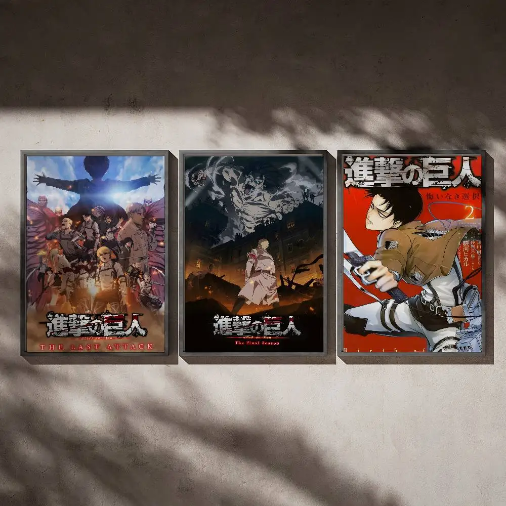 cartazes-de-poster-de-anime-attack-o-on-titan-adesivos-de-papel-a-prova-d'agua-cafeterias-bares-de-salas-de-estar