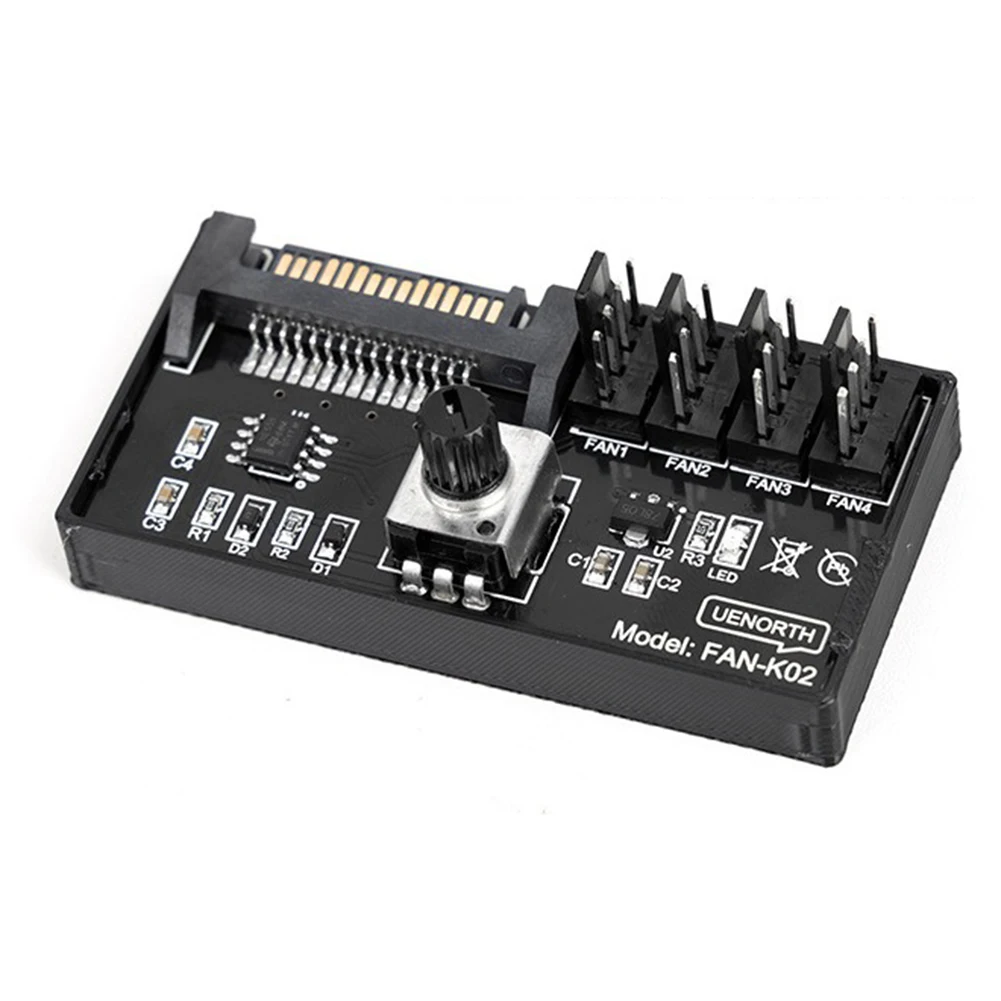 60 واط وحدة تحكم في سرعة المروحة مروحة الخادم لمنظم سرعة SATA 4-way 6-way لأدوات معدات التحكم الآلي في محور المروحة PWM