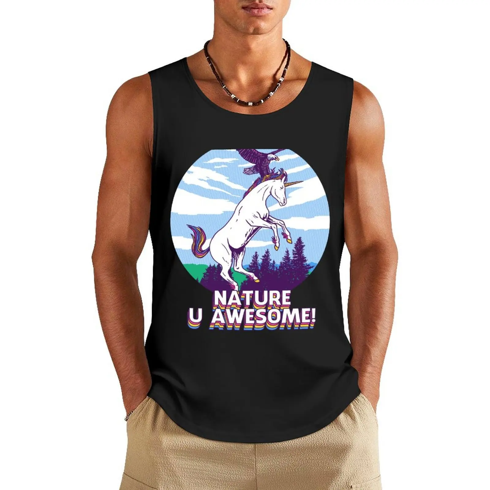 

Nature U Awesome! Tank Top mens gym clothes gym clothes men Short sleeve vests for men