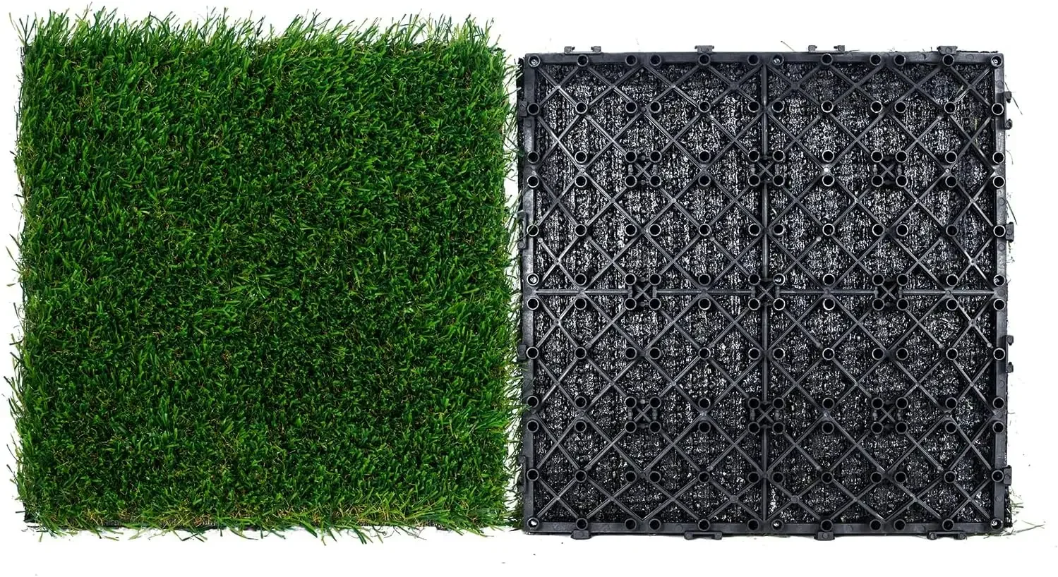 Artifical Grass Tiles Interlocking Turf Deck Set, 9 Pack - 12