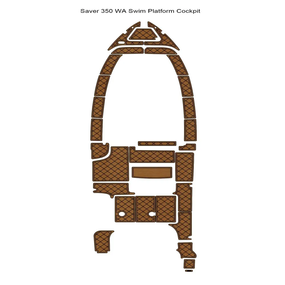 

Saver 350 WA Swim Platform Cockpit Boat EVA Faux Teak Deck Floor Pad SeaDek MarineMat Gatorstep Style Self Adhesive