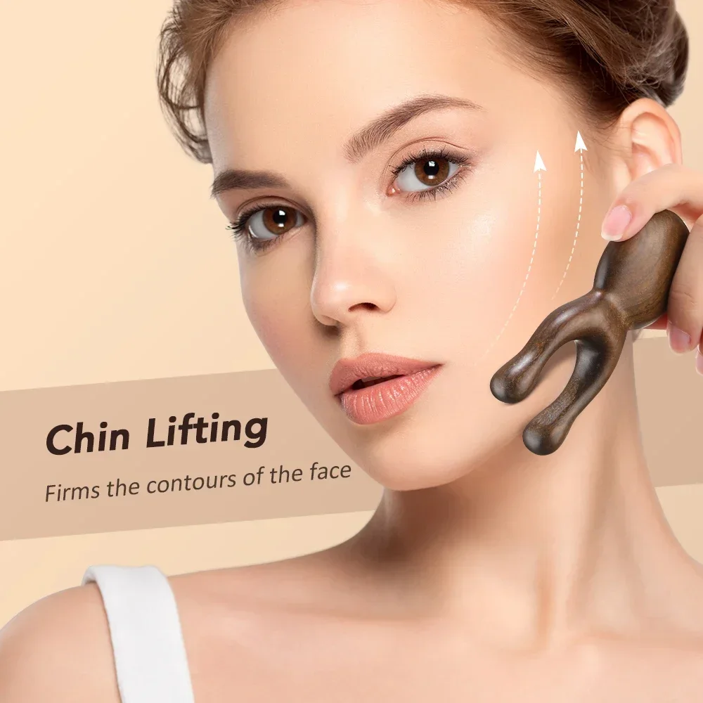 1pcs,Wooden Nose Gua Sha Massager Facial Massage Stick Pointing Massage Sandalwood Massage Tool for Guasha Scraping