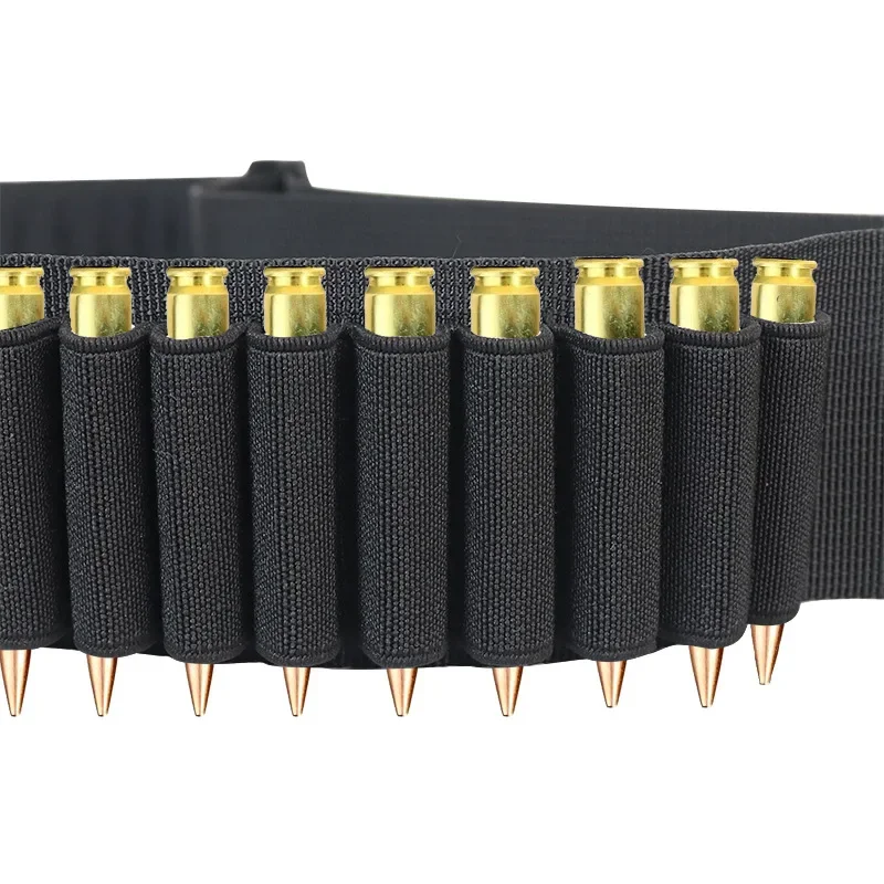 50 Rounds 556 Ammo Shell Holder Belt for 308 Cal. 30-30 30-06 .556 AK Shell Rifle Bandolier Cartridge Belt Carrier