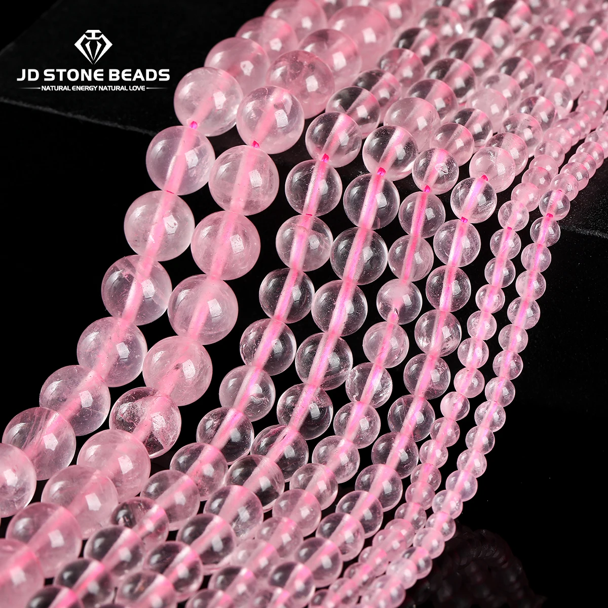 

Wholesale Natural Stone Ice Pink Quartz Beads Round Loose Spacer Crystal Bead For Jewelry Making DIY Necklace Bracelet Accessory