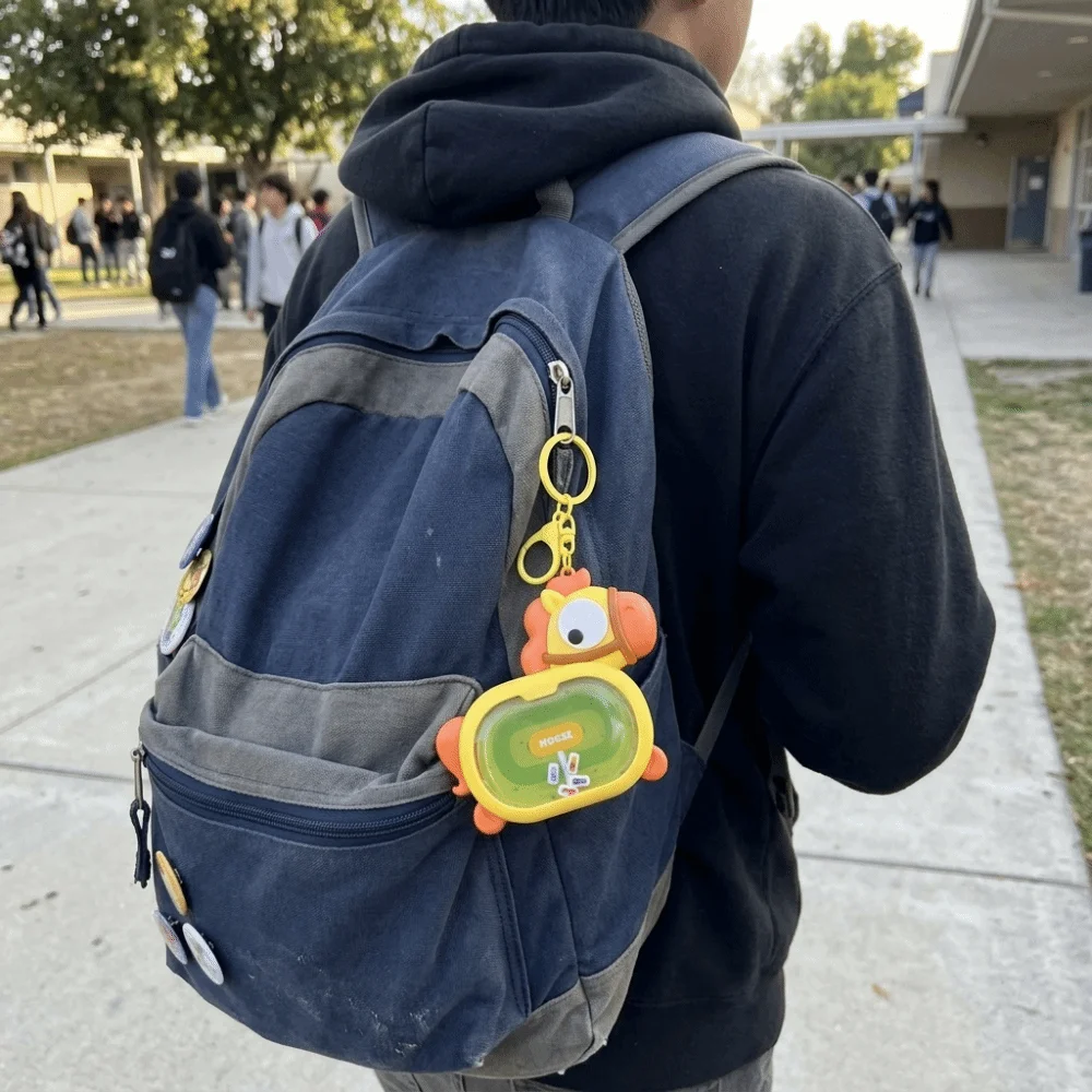 Creative Funny Magnetic Horse-Racing Keychain Plastic Cartoon Backpack Charm Hanging Novelty Keychain Backpack Accessory
