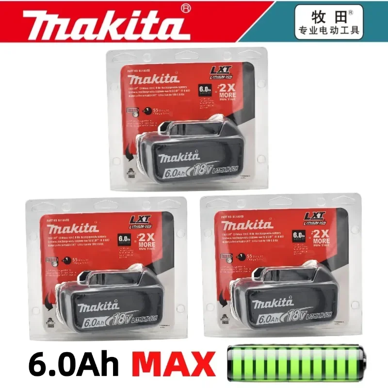 Origineel met oplader BL1860 Oplaadbare batterij 18V 6.0Ah Lithium Ion voor Makita 18v batterij 6Ah BL1850 BL1880 BL1860B LXT400