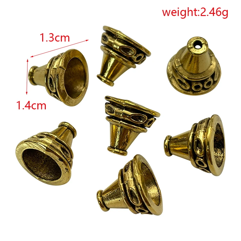 10pcs 3 Styles Tibetan Silver Receptacle Hollow Horn DIY Spacer Jewelry Accessories Charms Making Rosary Tassel Connector Find