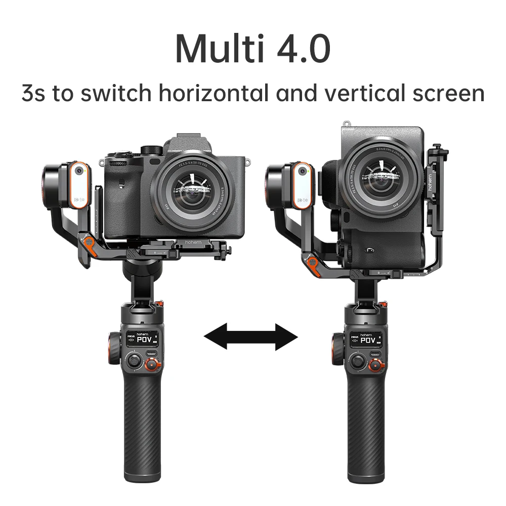 Hohem iSteady MT2 3 Axis Gimbal Stabilizer AI Handheld Stabilizer With Quick Release System&Magnetic Fill Light for Phone/Camera