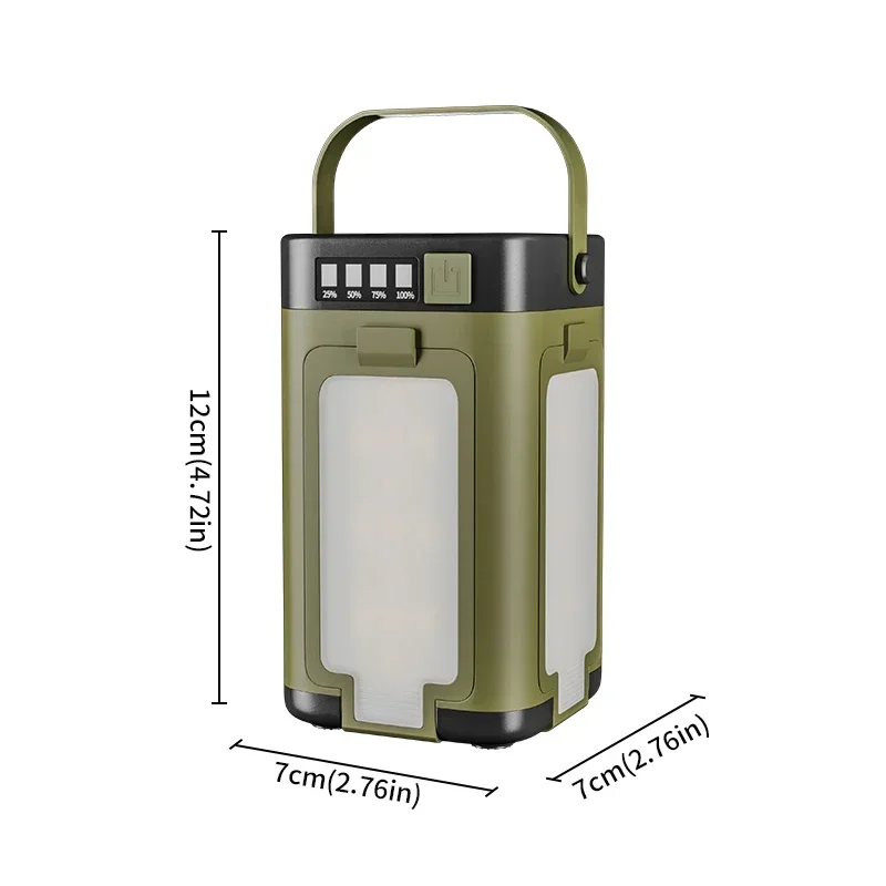Outdoor campinglamp op zonne-energie, 4 bladen 90 ° Uitbreidbaar opvouwbaar zonne-opladen 2000mAh draagbaar hangend tentlicht