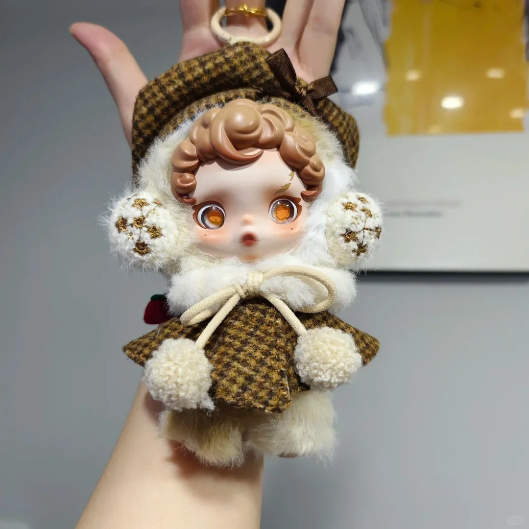 番号250｜SKULLPANDA 用着せ替え服｜Labubu対応 For Skullpanda For Labubu Classic Grid Style Dress Cloak Set Beret