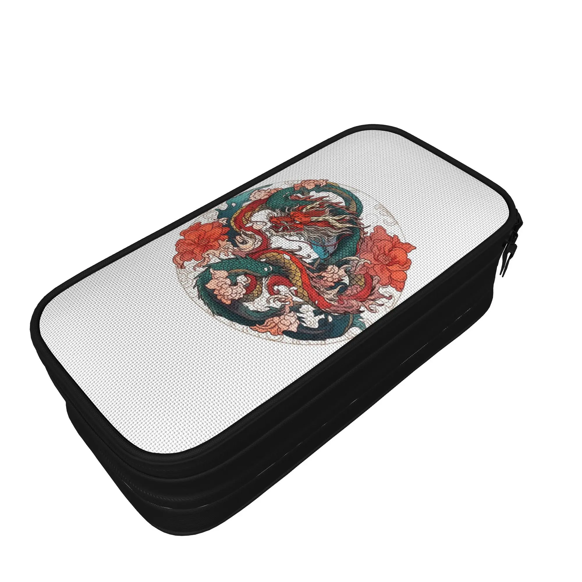 Japanese Dragons Flowers Cherry Blossom Pencil Cases Sakura Pen Holder Bag Girl Boy Large Storage School Pencil Box Stationery