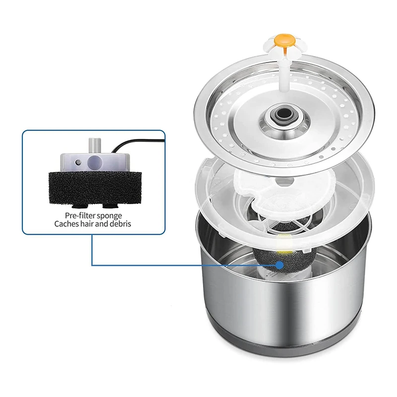 فلتر رغوي مستدير لنافورات مياه الحيوانات الأليفة ، فلتر إسفنجي لمشروب القطط ، 4 صوفي #2