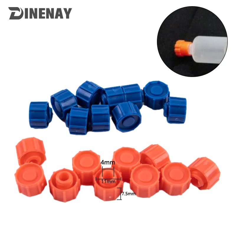 10pcs Syringe Stop Tip Cap Luer Lock Syringe screw Precision Tips Liquid Dispenser Needles Gauge Round Plug cap