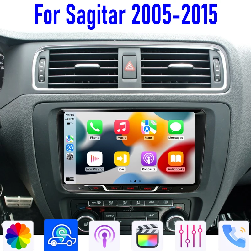 

GPS 9'' For VW Sagitar 2005-2015 Car Radio Head Unit Wireless Carplay Apple Android Auto Intelligent System Camera 4-64GB WIFI