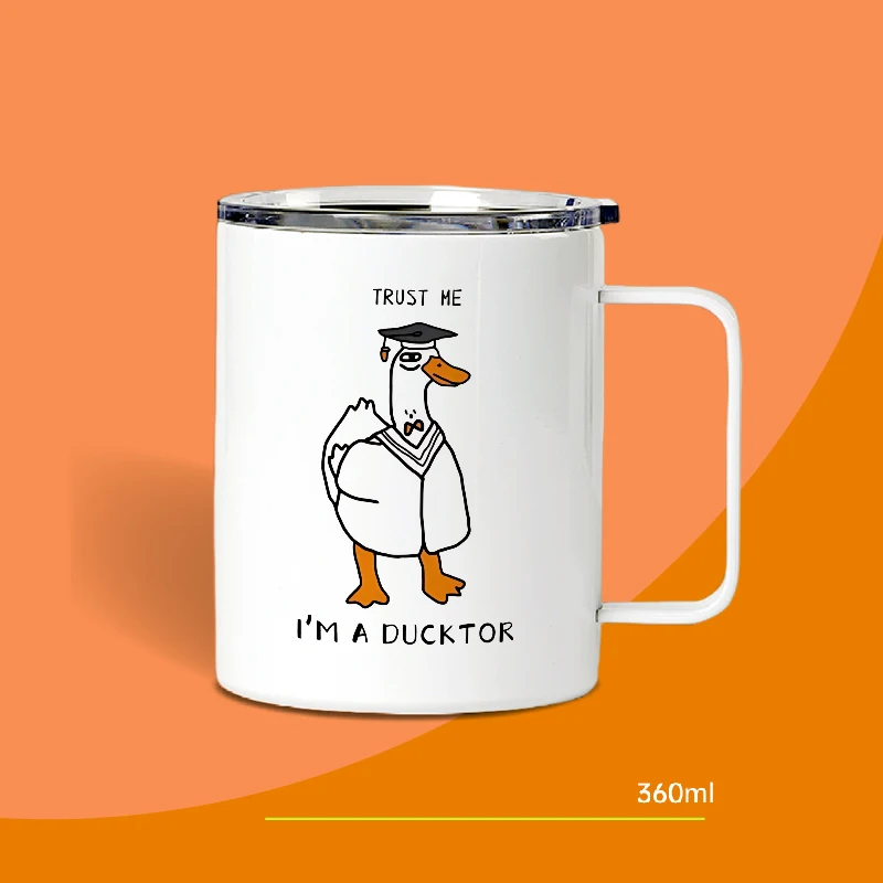

Trust Me Im a Dutor aduation Du Coffee Cup Mug with Lid Cartoon Letter Animal Design Heat Transfer Printing from China