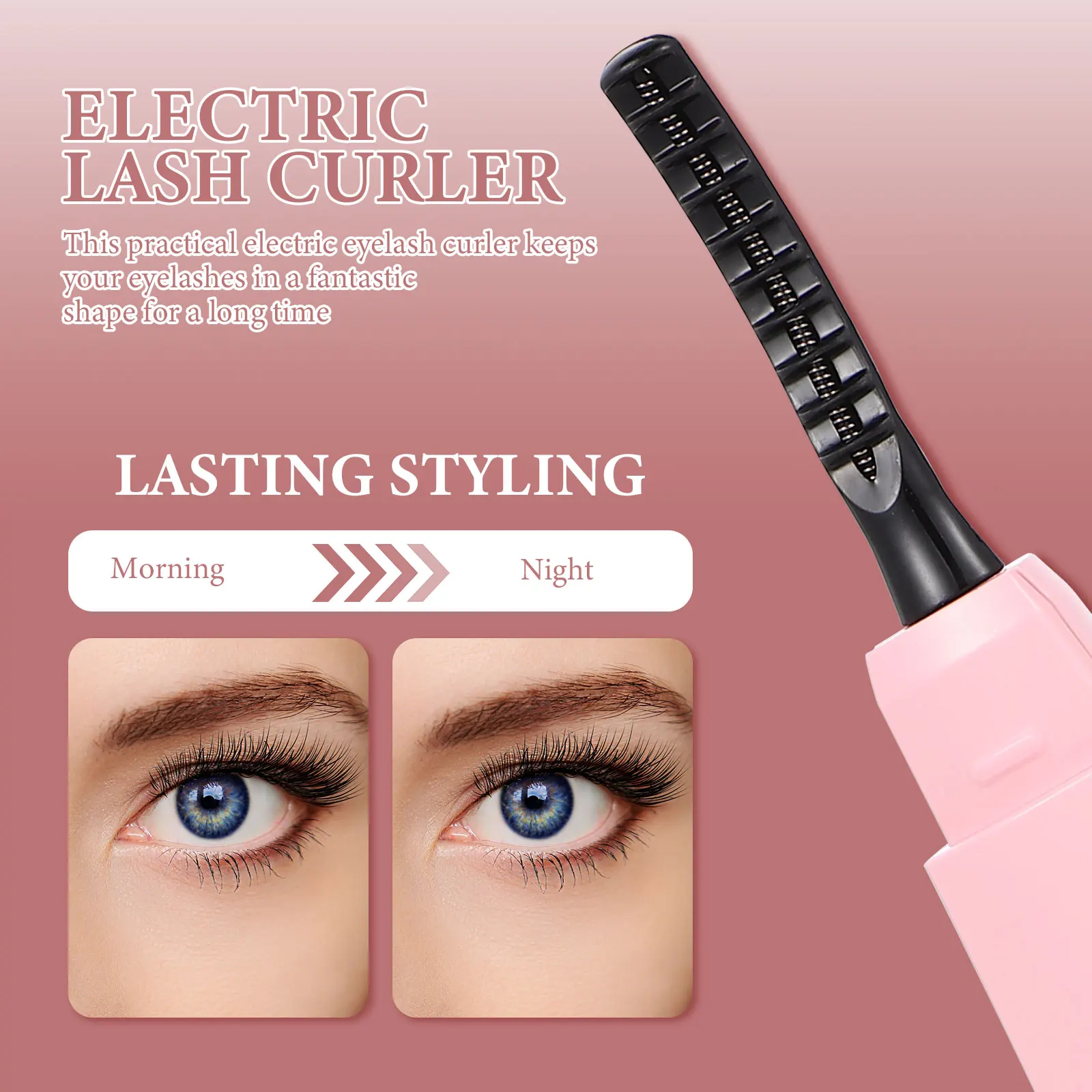 

Electric Eyelash Curler Heated Fast Heating Intelligent Temperature Control Portable Curling Tool for Long-Lasting Lash Styling