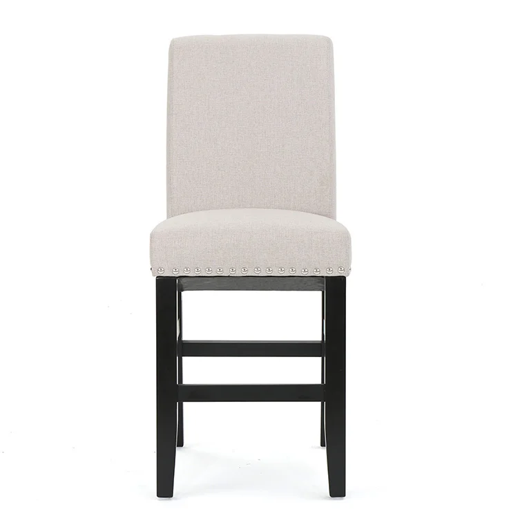 Fabric Cover High Bar Stool Design Wooden U.S. Warehouse Stock Kitchen Modern Leisure Chair Living Room Furniture Matte Black