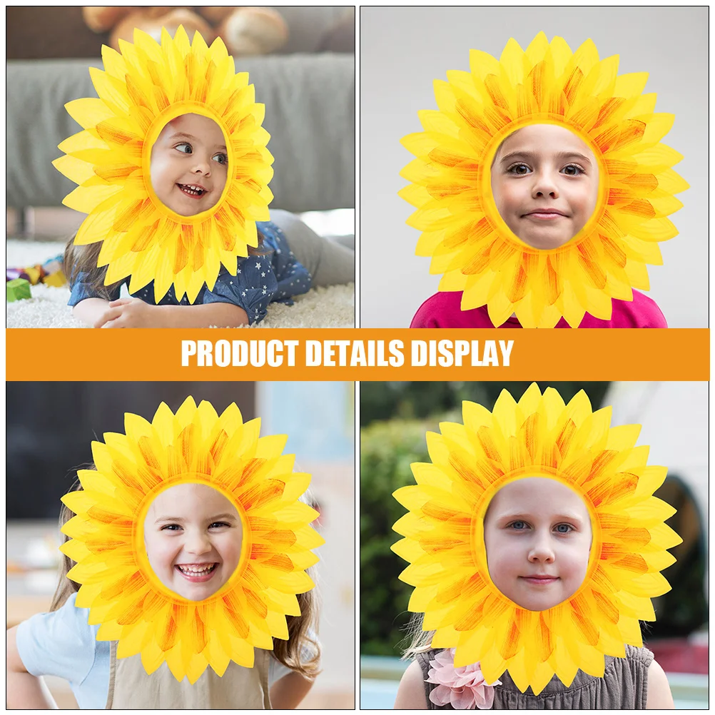 3 stücke Sonnenblumen Kopfbedeckungen Hut Kinder Blume Kostüm Sonnenblumen Haube Für Bühne Party Tanz Halloween Cosplay Prop Party Liefert
