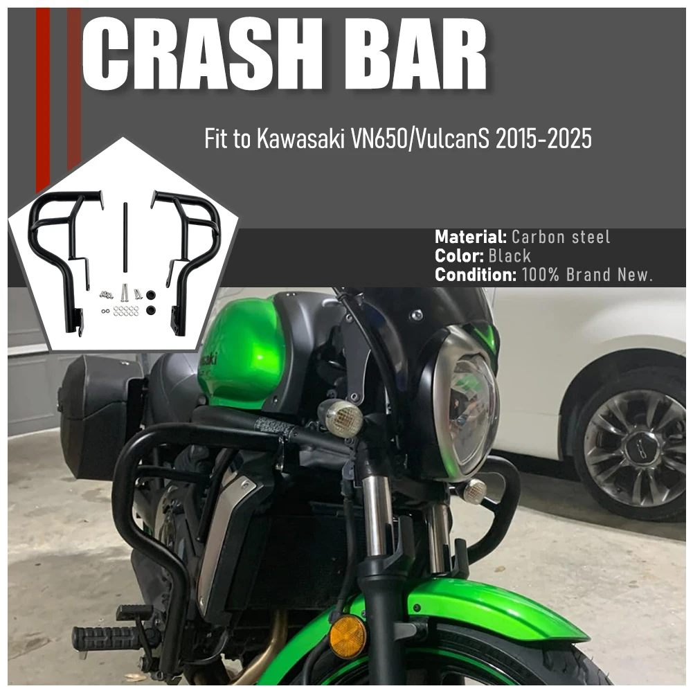 

For KAWASAKI VN650 Vulcan S 650 EN650 VN 650 2015-2025 Motorcycle Crash Bars Highway Engine Bumper Guard Stunt Cage Protector