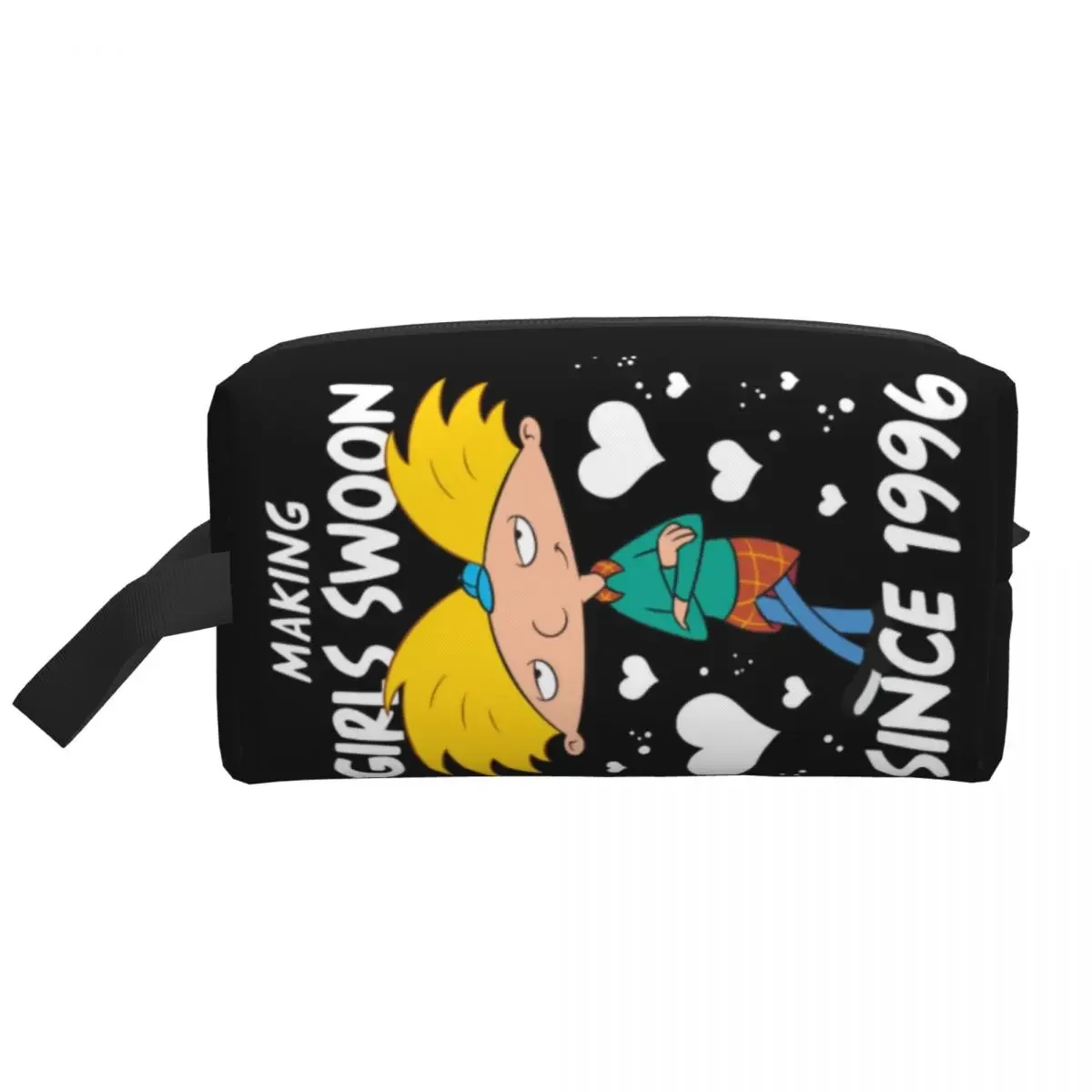 Kawaii Hey Arnold Animated Anime Helga Pataki Travel Toiletry Bag for Women Cosmetic Makeup Bag Beauty Storage Dopp Kit