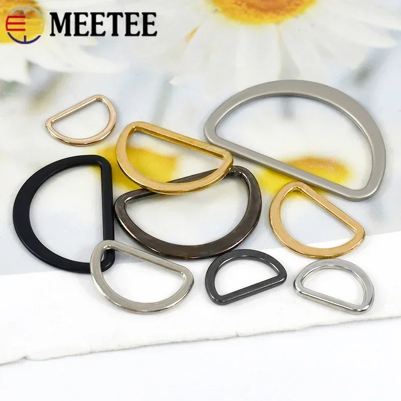 Meetee 10Pcs ID10-75mm Metal D Ring Buckles Bag Strap Closed Loop Connection Buckle DIY Webbing Rings Hook Clasp Sew Accessories