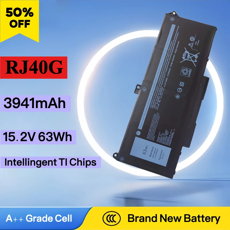 

2025 Brand New Hihg Quality Replacement Laptop Batteries RJ40G 15.2V 63Wh for P Recision 3560 01K2CF 075X16 RJ40G Laptop Battery