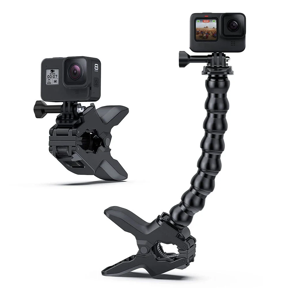 Action Camera Support Flex Clamp Tripod for GoPro Hero 12 11 10 9 8 SJCAM Insta360 Accessories Gooseneck Jaws