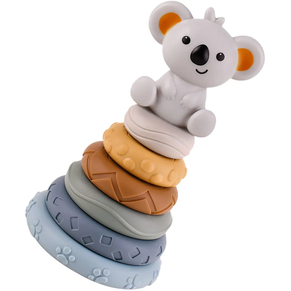 1Set Koala Rainbow Rings Stacking Stacker Early Educational Color Shape Learning Developmental Interactive Game for Kids