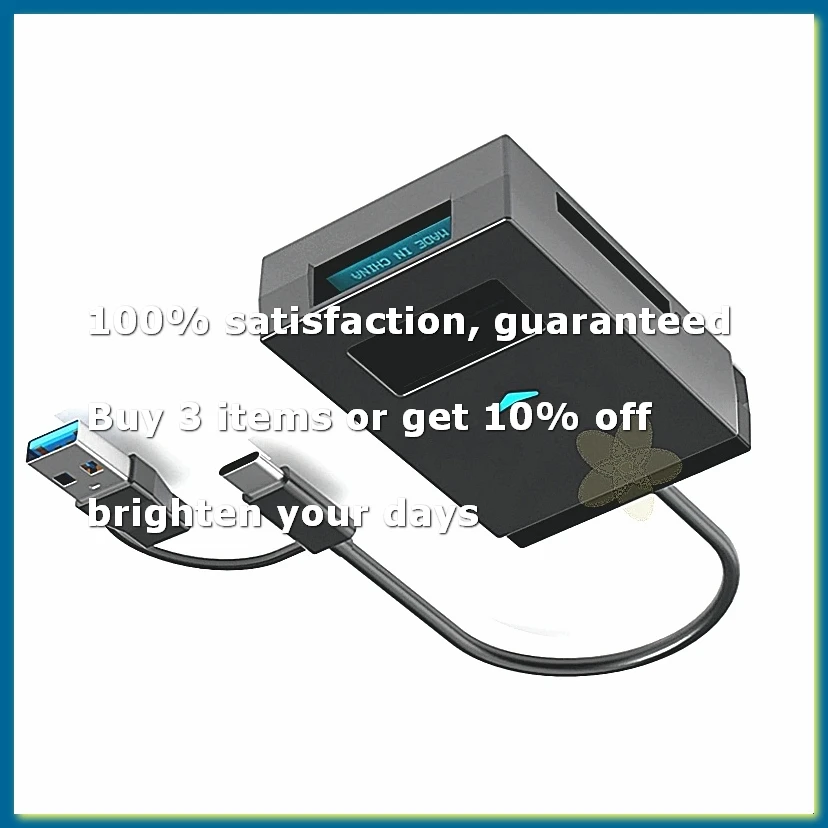 M.2 NVMe SSD Enclosure 10Gbps Type C USB 3.1 to SSD External Storage Box Support SD TF Card Reader Direct Insertion