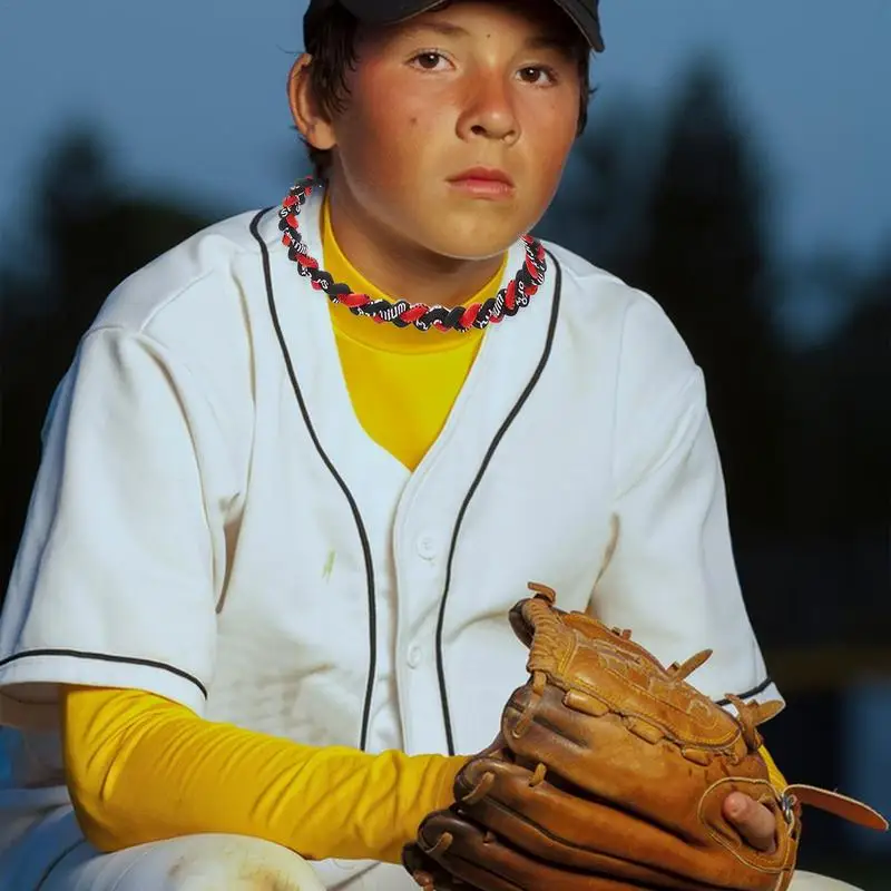 Collana di corda per Baseball collana intrecciata multiuso fatta a mano collana da 18 pollici delicata sulla pelle collana di corda morbida per atleti