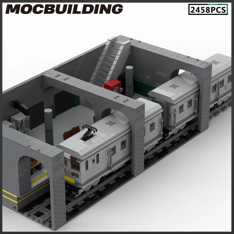 MOC Building Blocks Underground Metro Station Modular Model City Architecture Landscape DIY Bricks Assemble Toy Christmas Gift