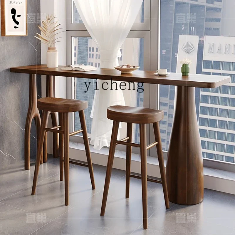

TWR Bar Table Small Apartment Dining Table Desk Long High Stool Table for Home Use