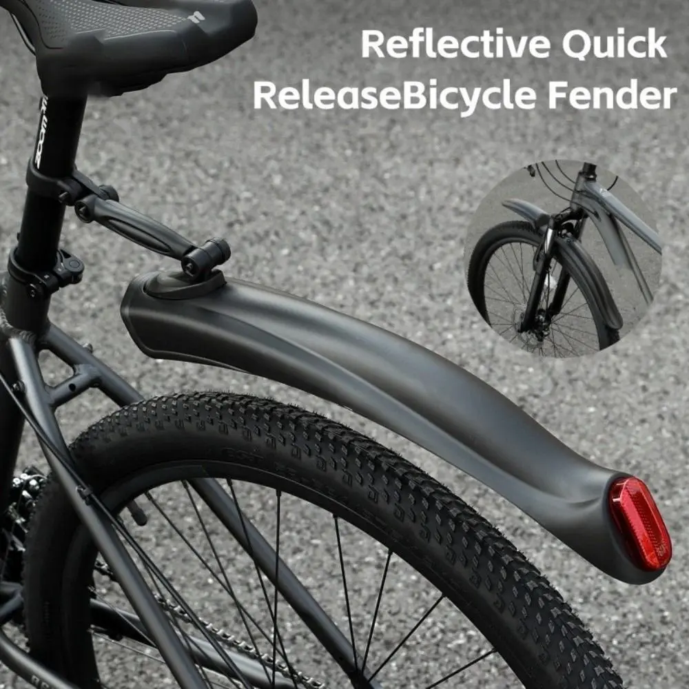 

Reflective PP Bicycle Fenders Adjustable Waterproof Mountain Bike Mudguards Quick Release Bicycle Accessories