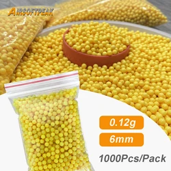 1000 Rounds Airsoft BB Balls 0.12g 6mm Paintball BB Bullets Strikeball for Hunting Rifle Gun Shooting Exercise Plastic Ammo