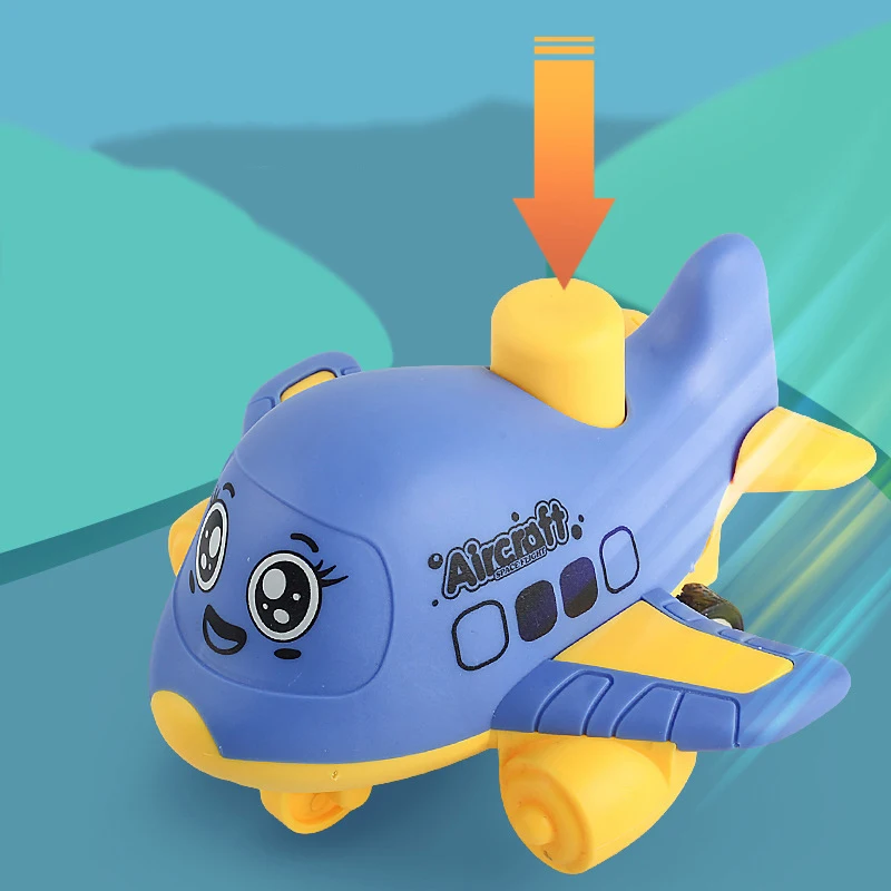 

。1pc Plastic Press And Go Aircraft Toys For Toddlers 1-3, Baby Racing Cars, Infant Play Vehicle, Baby Push Go Friction Car Toys